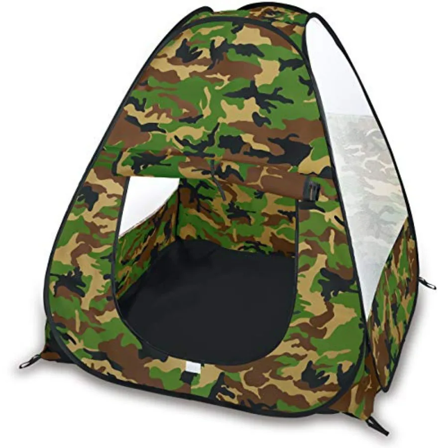 

Military Pop Up Play Tent - Collapsible Army Indoor Outdoor Camouflage Playhouse Hunting Toy for