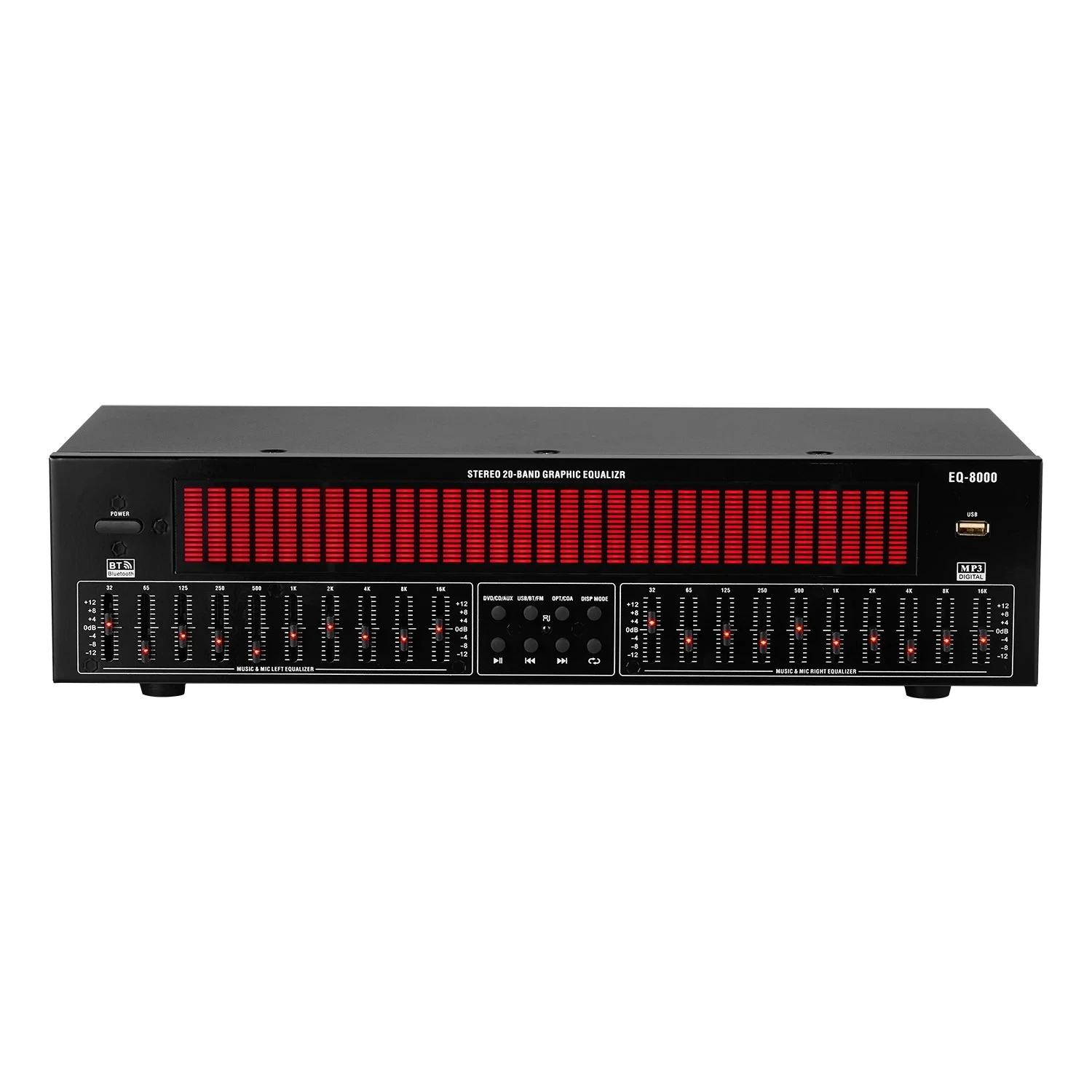 Professional EQ equalizer Bluetooth U disk radio fiber optic coaxial digital audio decoding fever preamp player