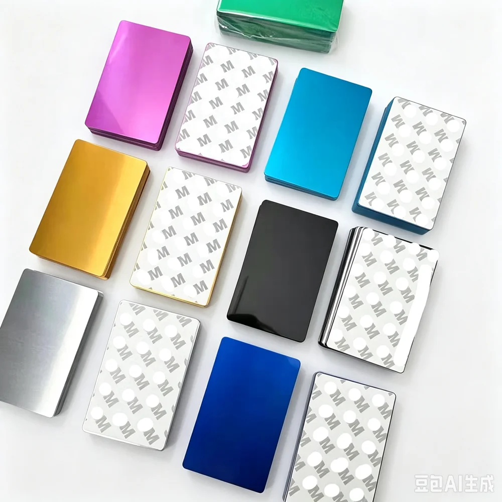 86x54mm Thick 0.2mm Business Name Cards Multicolor Aluminium Alloy Metal Sheet Testing Material for Laser Marking Machine