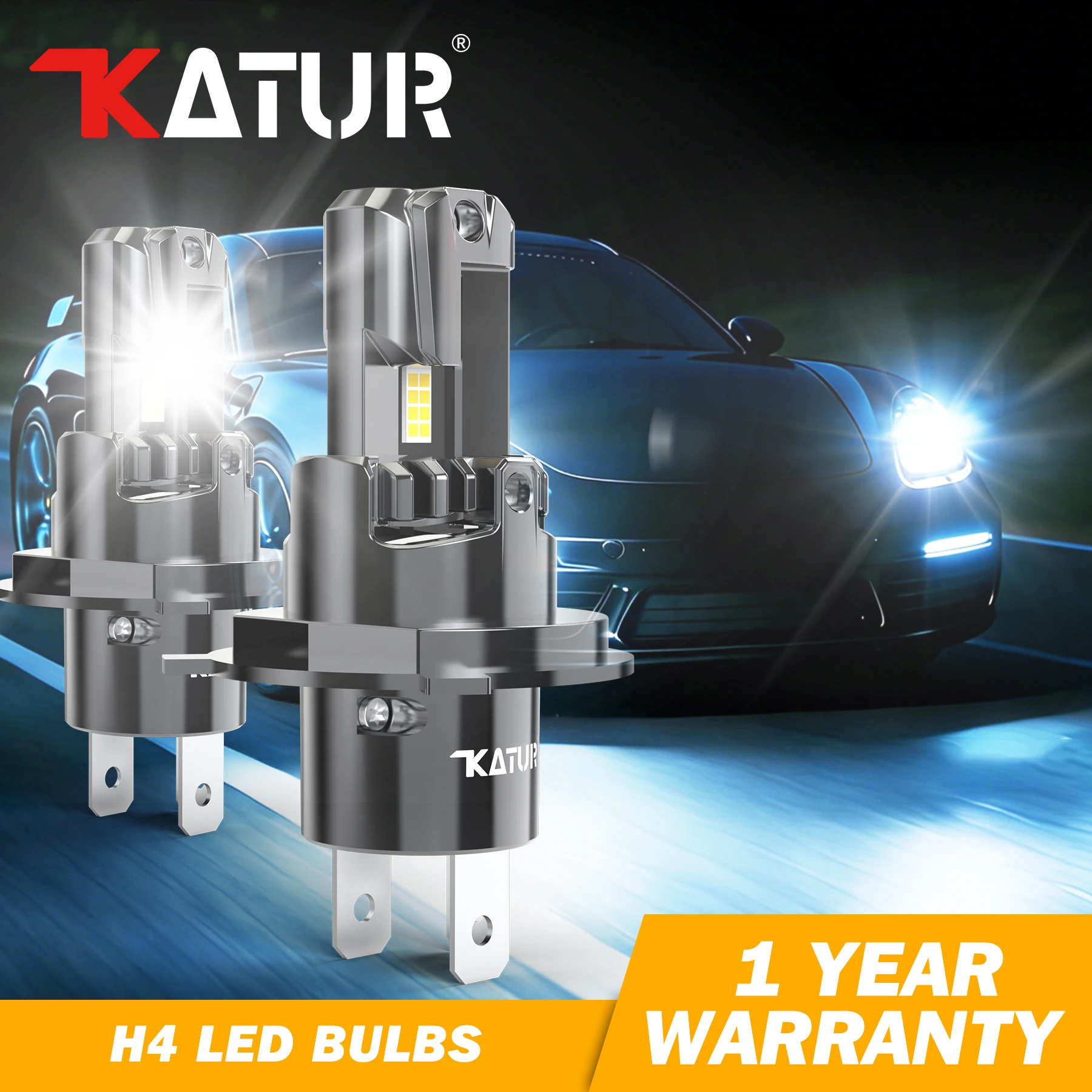 

Katur 2x H4 Car Led Bulbs High Low Beam Headlight with Fan White High Power Canbus Dual Beam HB2 For Smart Fortwo 453 2014~2023