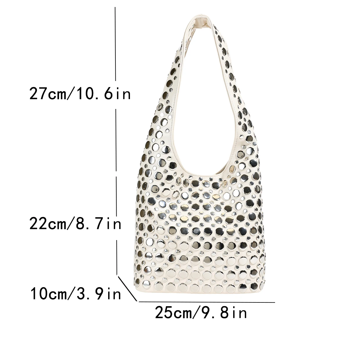 Designer Geometric Shoulder Bag For Women Top Brand Handbag Luxury Shiny Rivet Handmade Evening Clutch Bag Fashion Party Purse image 6