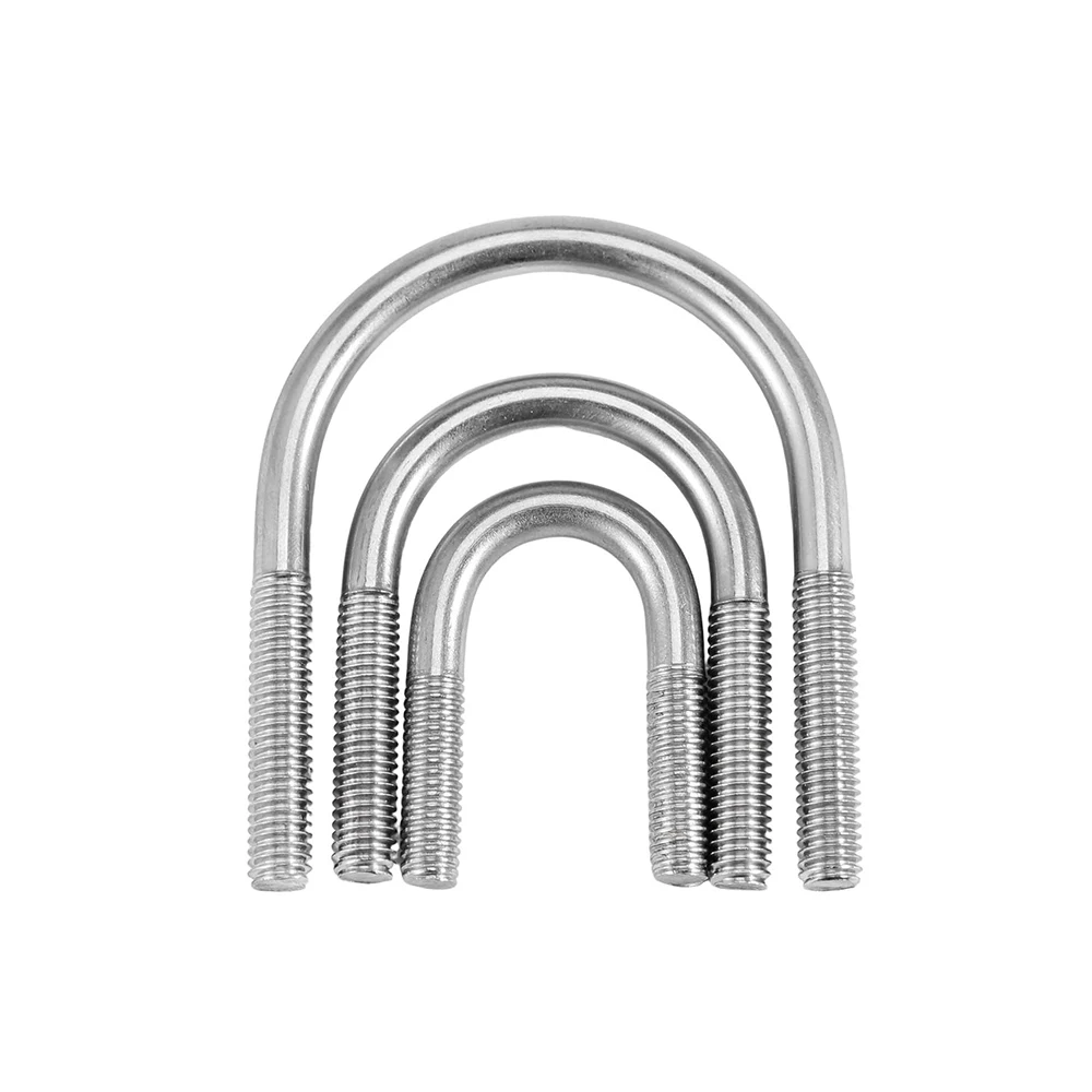 1-5Pcs U-Shaped Screw M6 M8 M10 M12 304 Stainless Steel U Style Clamp Pipe Bolt Riding Card Fixed With Pipe Clamp