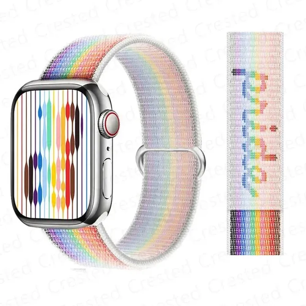 Nylon Strap For Apple Watch Band 44mm 45mm 42mm 41mm 49mm 40mm 38mm 44 mm Bracelet Correa iwatch series 8 9 7 6 SE 5 4 Ultra 2