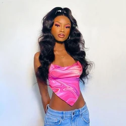 Bandage Halter Hot Sexy Navel Pink Crop Top 2021 Summer Sexy Female Art Print Sleeveless Fashion Slim Tight Party Club Outer