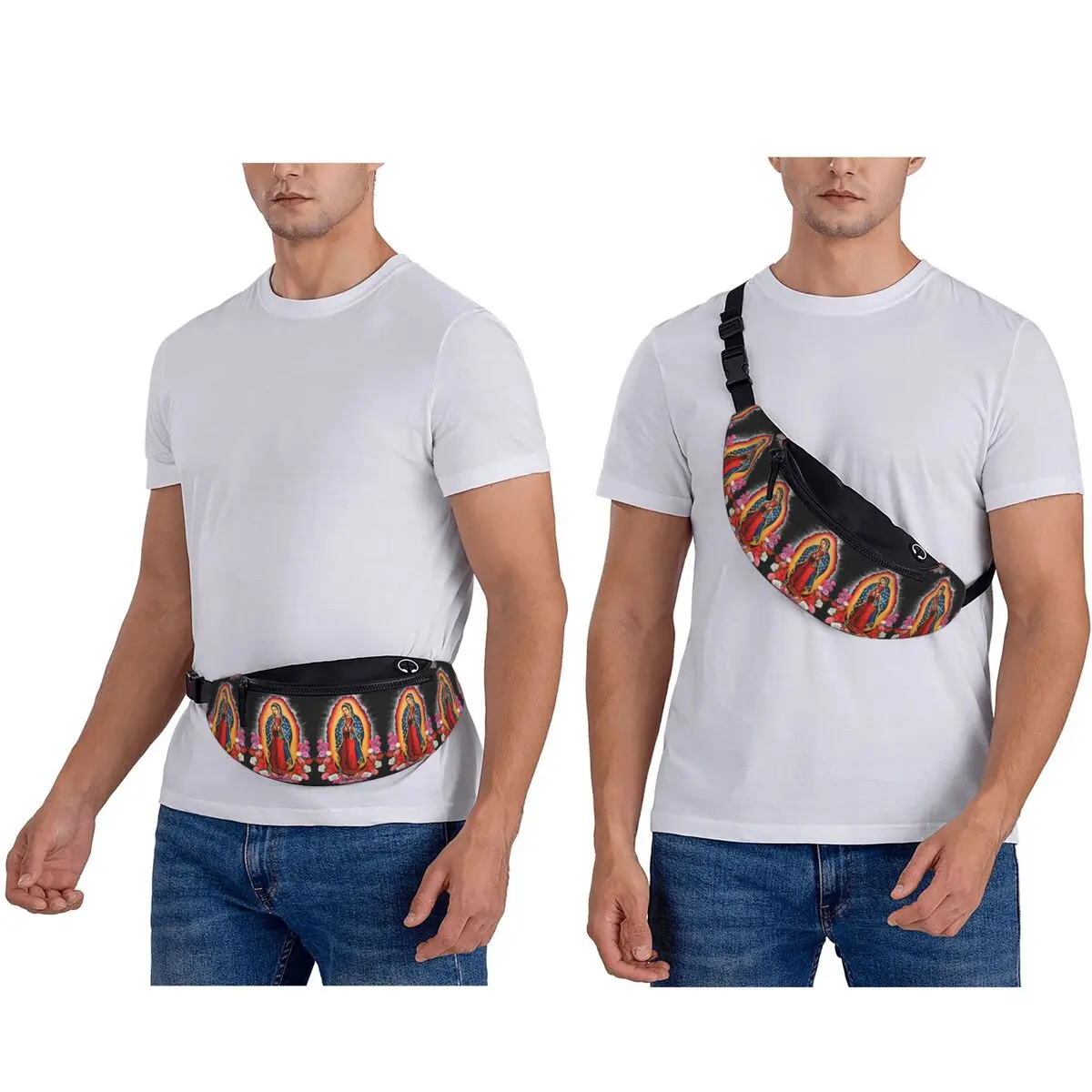 Virgin Mary Of Guadalupe Mexico Catholic Saint Waist Bag for Women Men Crossbody Fanny Pack Running Phone Money Pouch
