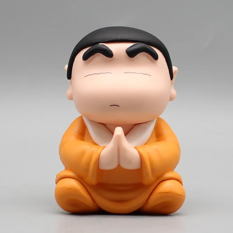 8cm Crayon Shin Chan Gk Buddha Good Luck Lotus Compassion Action Figure Creative Funny Kawaii Doll Model Collection Kids ToyGift