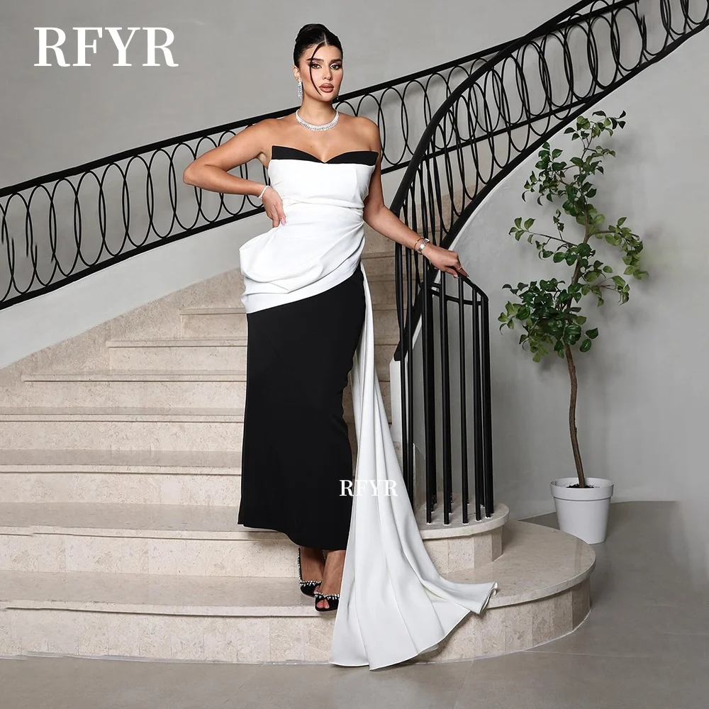 

RFYR Two Colors Party Dress Mermaid Prom Dress with Side Train Elegant Evening Celebrity Gala Dress for Women Customized