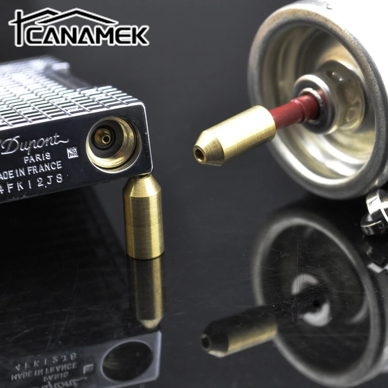 فوهة نحاسية نحاسية قابلة لإعادة الاستخدام ، محول غاز البوتان الملء ، رأس قابل للنفخ لولاعة دوبونت 2 و جاتسبي ، 3 * #1