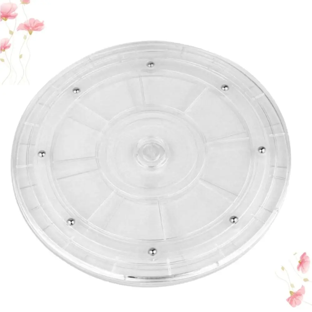Round Base 360-Degree Acrylic Turntable Transparent Round Rotating Display Stand Plastic Clear 360-Degree Rotary Table Furniture