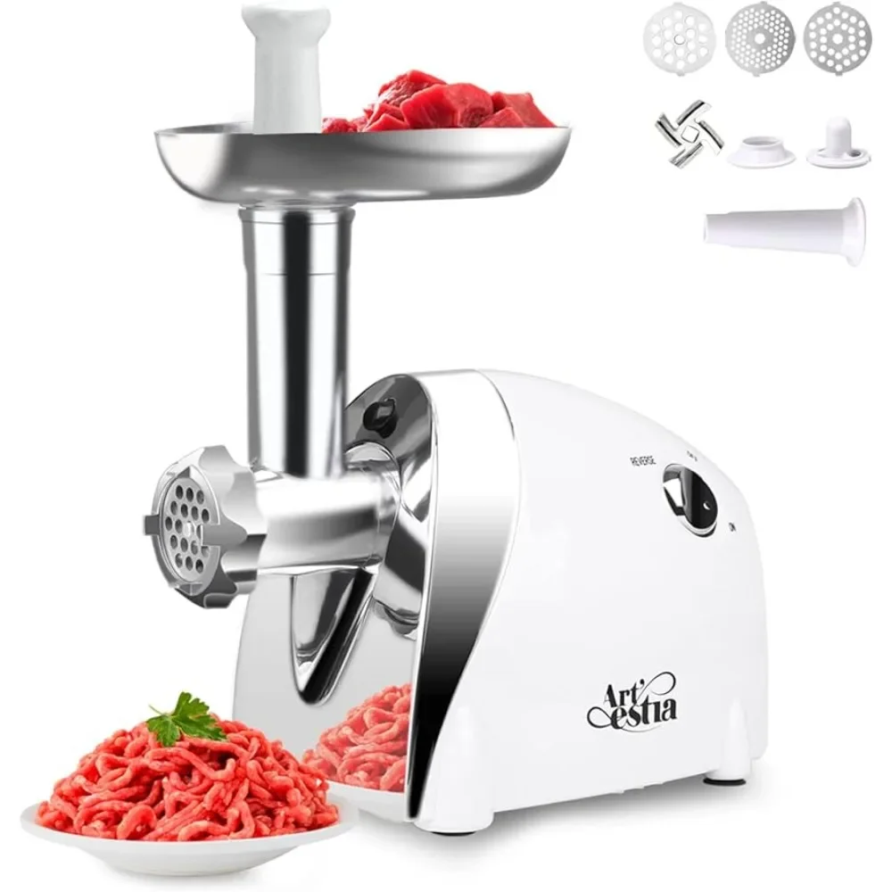 Meat Grinder  Sausage Maker Machine, 1200W & Kubbe Kit, 3 Grinder Plates