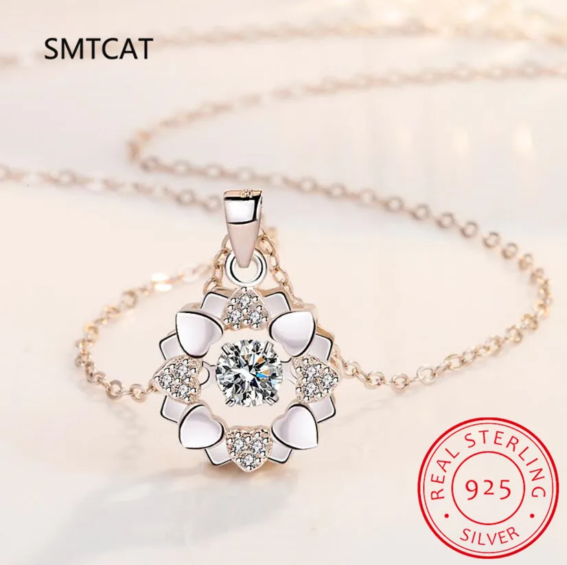 925 Sterling Silver 1 Carat Moissanite Beating Heart Necklace Fashion Casual Design Light Luxury Niche Senior Ladies