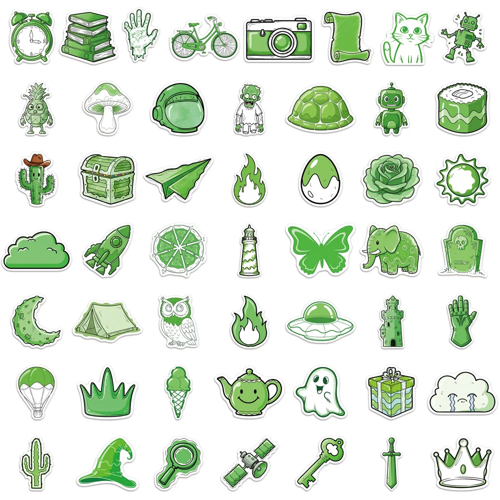 50 個クリエイティブグリーンアイテムインスタイル装飾ステッカー DIY スクラップブック電話ケースラップトップタブレット装飾玩具ステッカー