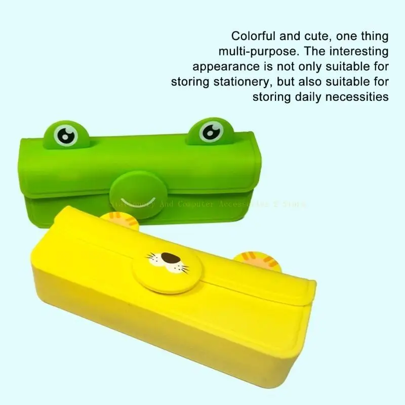 Cartoon Silicone Pen Case Pen Delder Button Button Fechamento água resistente à água Capacidade para crianças e