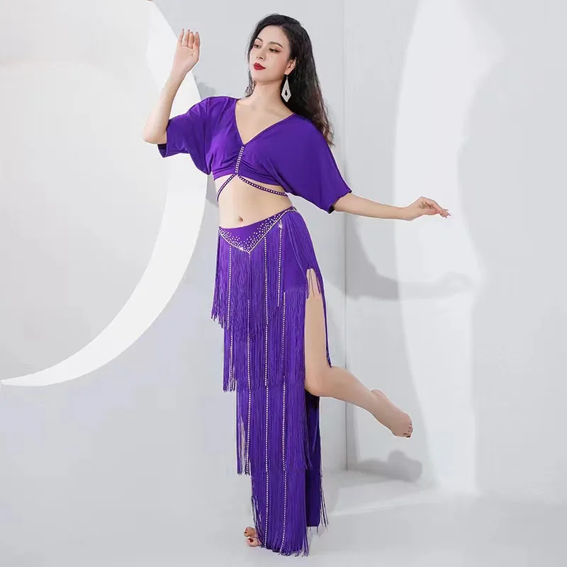 New belly dance hot drill nappa suit uniforme professionale da donna di fascia alta per spettacoli di danza orientale