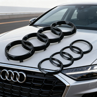 Audi Car Emblem Badge Sticker Silver/Black Four Ring ABS Front And Rear Trunk Emblem for A3 A4 A5 A7 A2 Q3 Q5 Q8 Models