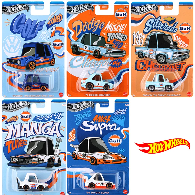 Модель из сплава Hot Wheels Noppo Gulf Racing Car Chevy Silverado Tooned Volkswagen Manga 1:64 Игрушка для мальчика Toyota Supra Dodge Charger