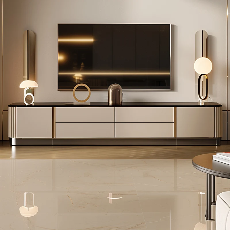 

Glossy Classic Tv Cabinet Beige Minimalist Long Unique Vintage Tv Cabinet Designer Modern Luxury Muebles Para Sala Furniture