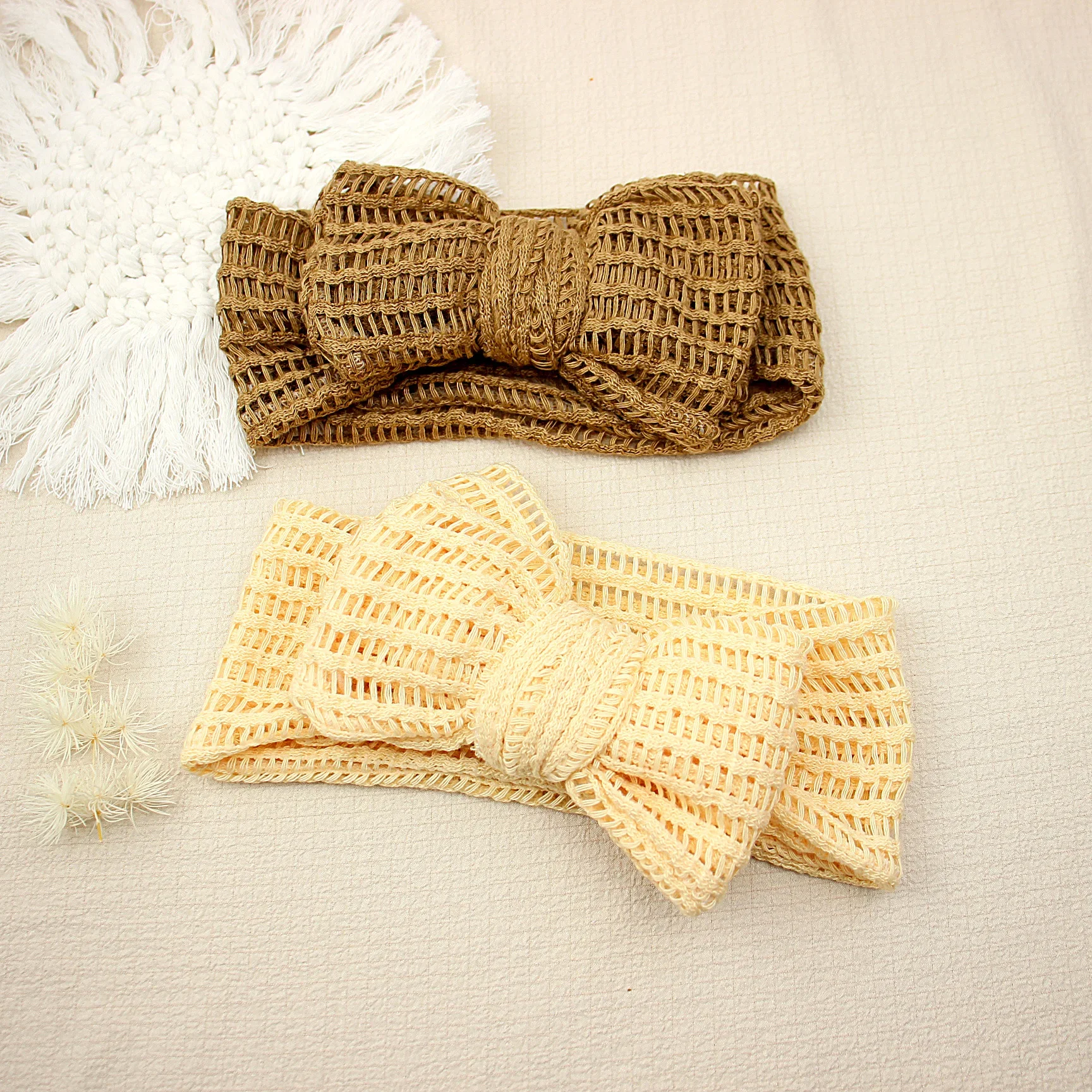 

2 шт./компл., летняя повязка на голову с полым бантом для новорожденных, повязка на голову для маленьких девочек, детская повязка на голову, детский твист-бандо Bebe, тюрбан с бантом