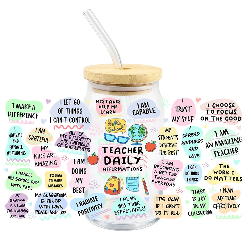 Uv Dtf Teacher Daily Affirmations Transfer Sticker Diy Waterproof All Of My Students Are Capable Of Succeeding Custom Decals