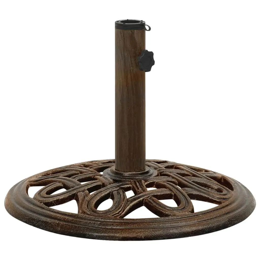 15.7x15.7x12.6 Cast Iron Umbrella Base in Bronze - Durable Outdoor Support