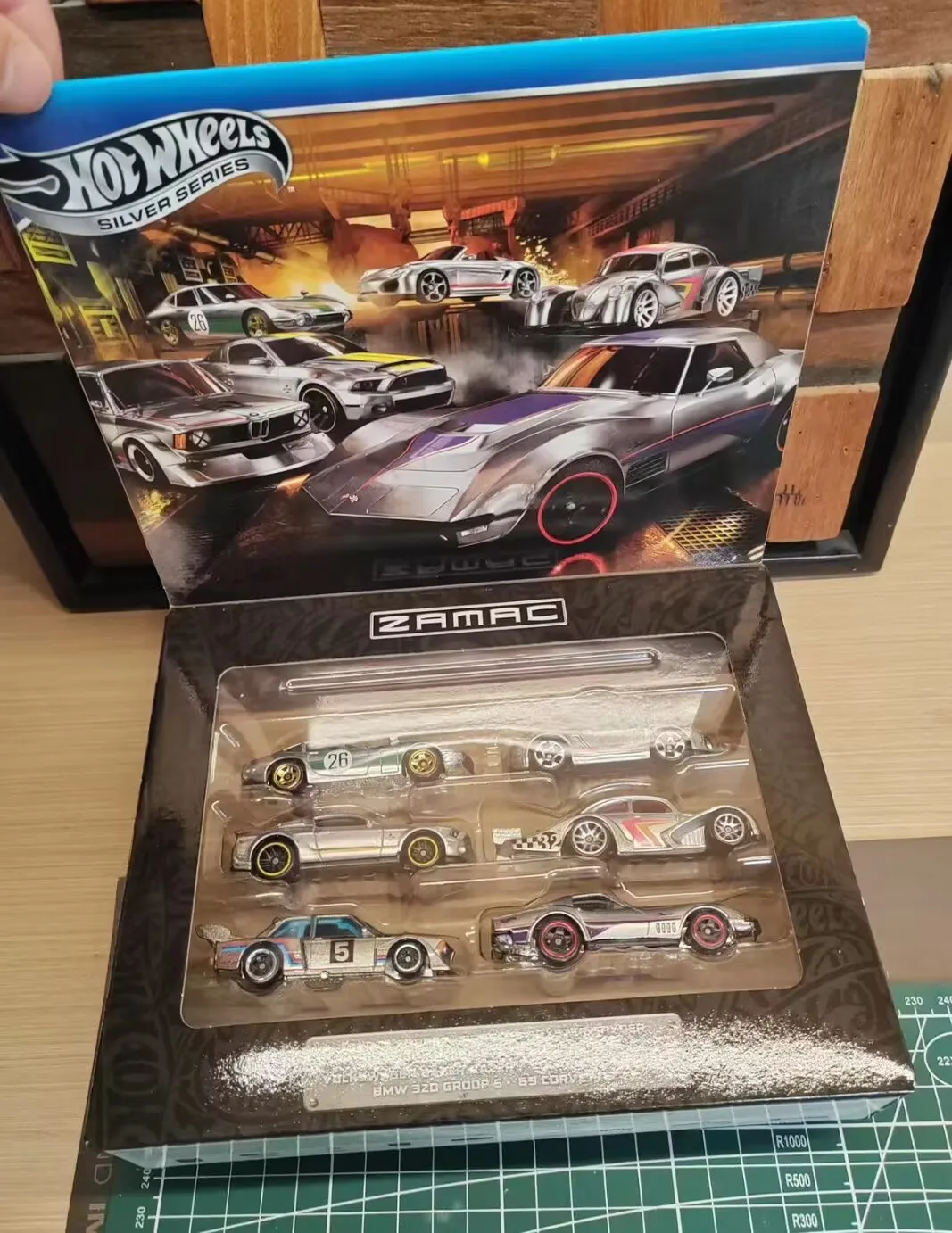 2026 Hot Wheels Silver Series Zamac 6-Car Box Set Toyota Porsche Ford Volkswagen BMW Corvette 1:64 Diecast Car Model Toy Gift view 4