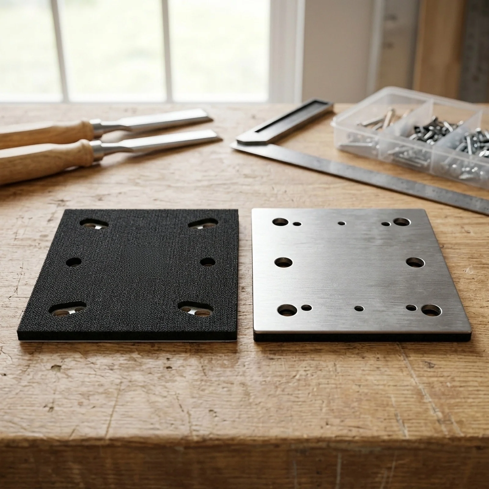 Portable Pratical Sander Pad Backing Plate 1 * 1 PC 1/4 Sheet Aluminum Plate + PU Foam Square Power Tool Portable