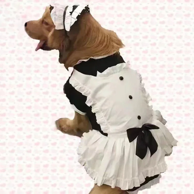 

Dog Dress without Headscarf Summer Drudge Cosplay Pet Clothes Funny Costume for Medium Large Dogs Apparel Ropita de perro Ropa