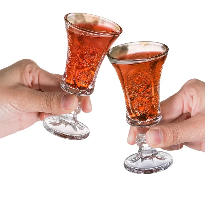 for 1.5 oz Heavy Bottomed Wine Glass Clear Cordial Glass Mini Wine Glass Fancy Whiskey Tequila Vodka Set Promotional Drink