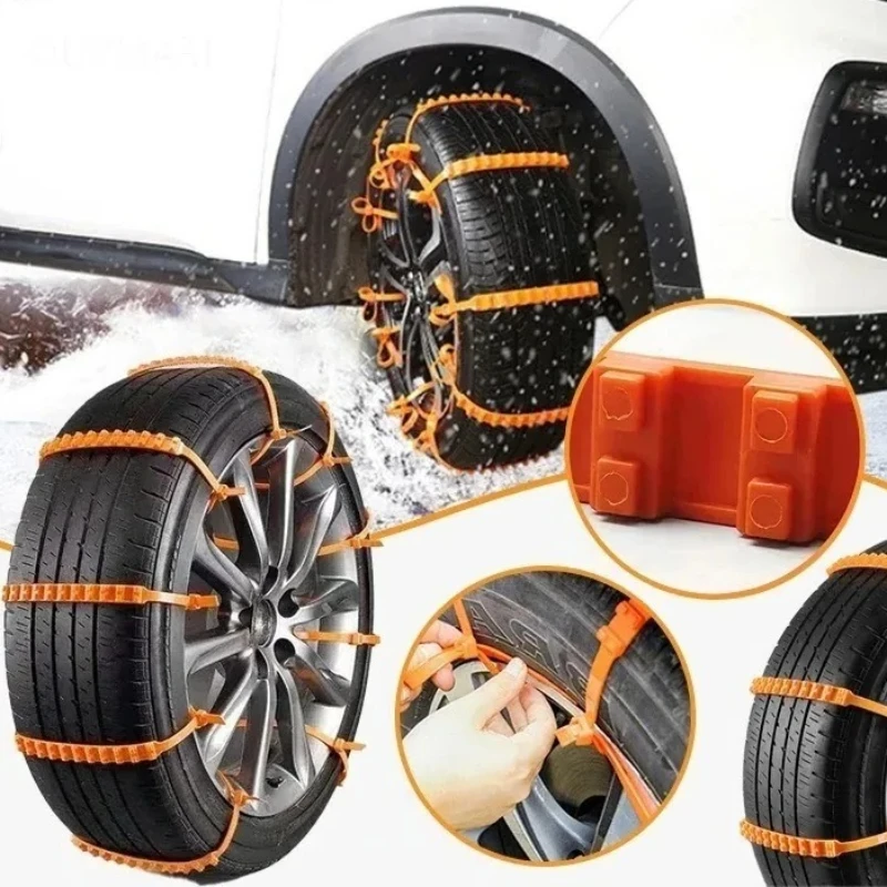 10/20PCS Car Tire Chains Winter Snow Anti-Skid Tyre Cable Ties Auto Outdoor Snow Tire Tyre Anti Skid Chain Emergency Accessories