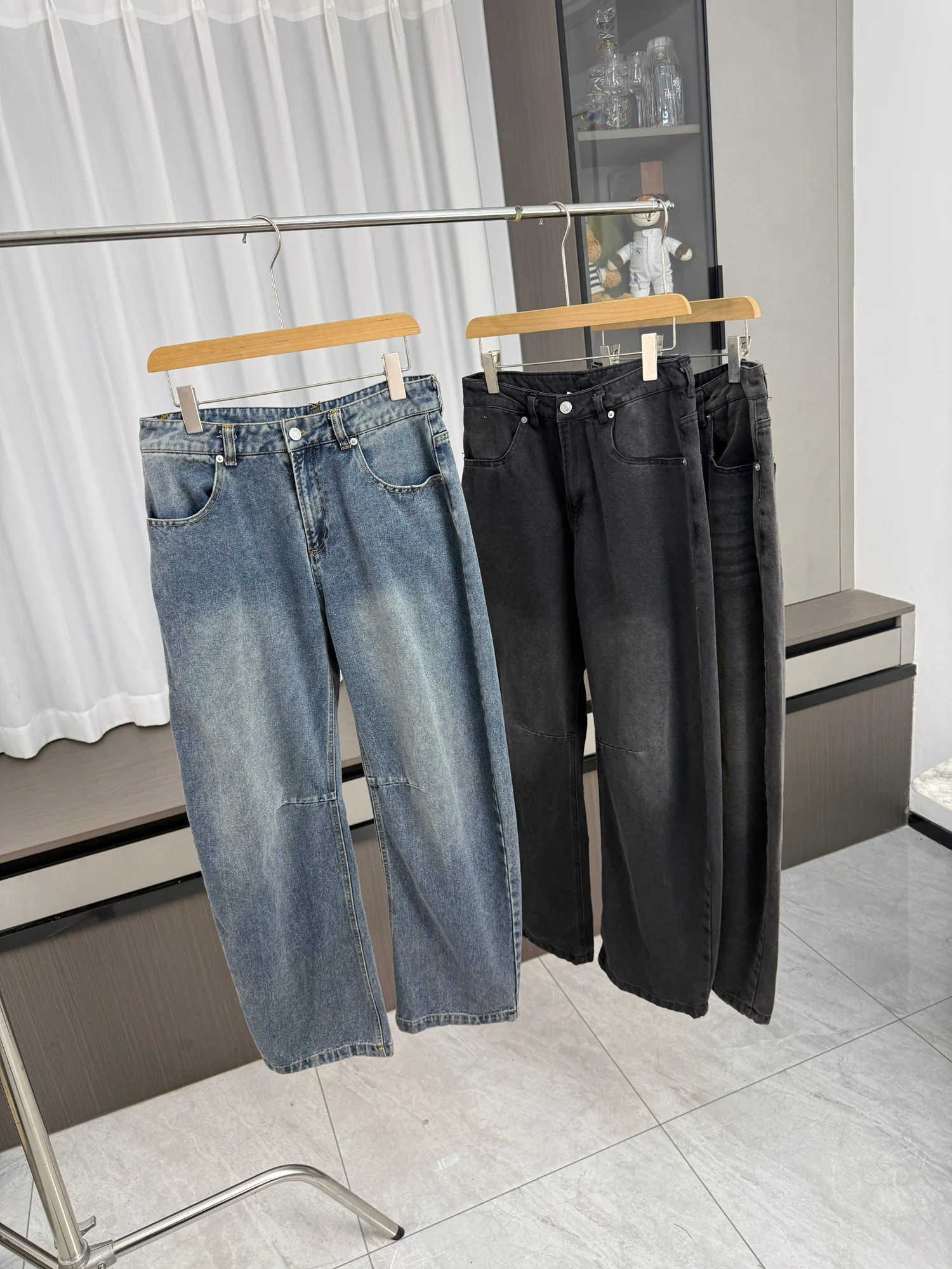 

Retro Japanese Style Comfortable Loose Straight Leg Casual Jeans Spring Summer Washed Breathable Men's Fashion City Jeans