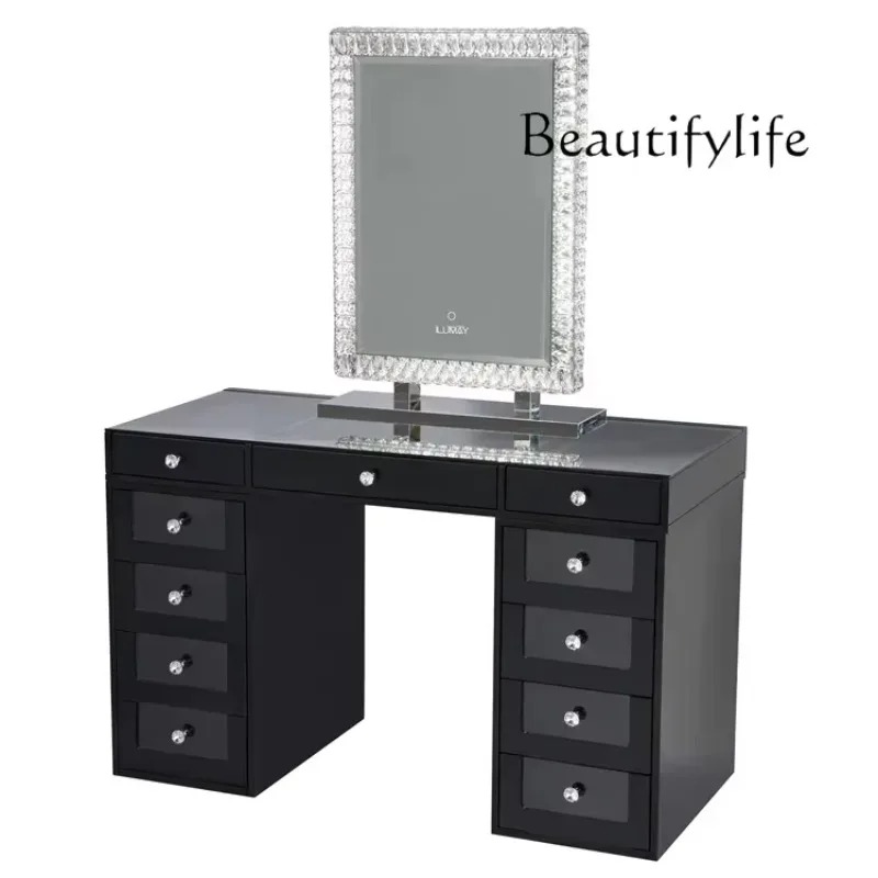 C High Gloss Luxury Bedroom Dresser Table Makeup Desk Vanity Dressing Table With Mirror