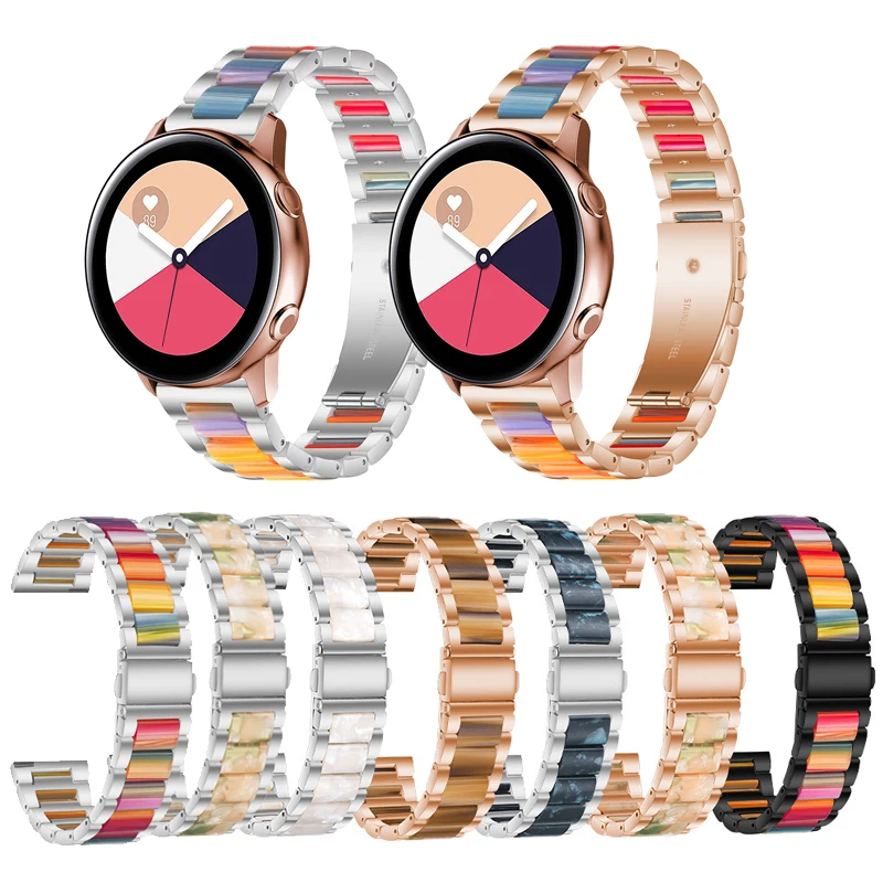 

Steel Metal Zinc Alloy With Resin Strap For Samsung Galaxy Watch Active 2 40mm 44mm Quality band