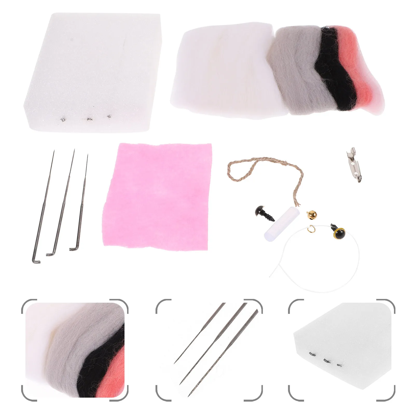 

1 set 1 Set Wool Felt Craft Kit Animal Needle Felting Starter Kit For Adults Kids Diy Making Project Felting Supplies Tools