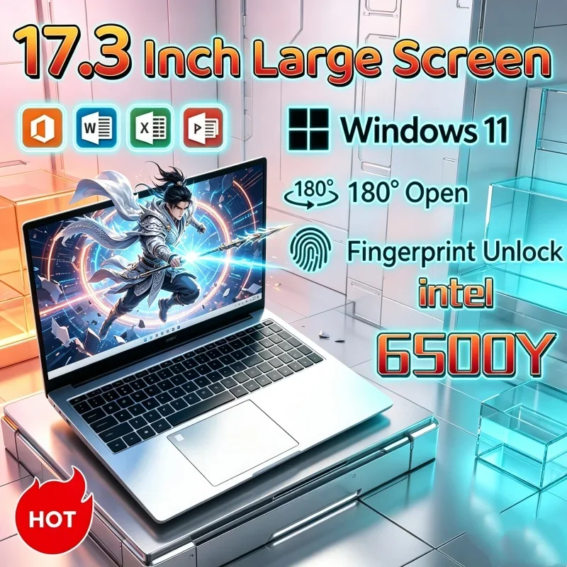 New 17.3" Laptop Intel Core 6500Y 32GB RAM 2TB SSD Fingerprint Recognition Hale Notebook PC