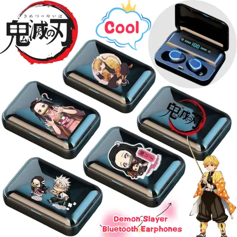 Demon Slayer Tanjiro Kamado Nezuko Bluetooth Earphones High-Quality Printed Noise-Cancelling High-Fidelity Wireless Earphones