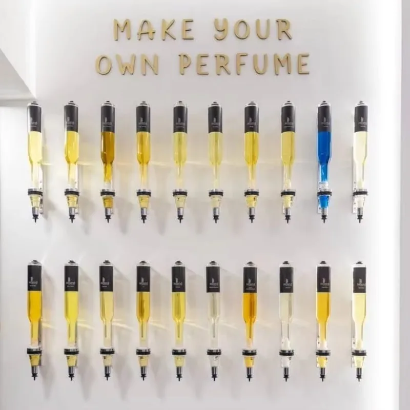 Custom Wall-hanging 375ml Single Perfume Bar Set Glass Bottle Dispenser With Pump Head And Holder