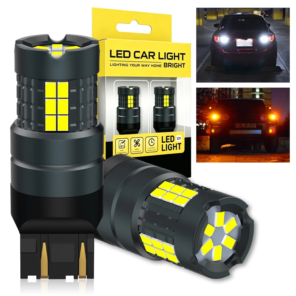 HYNBYZJ 2x T20 7440 7443 Switchback LED Turn Signal Canbus T25 3156 3157 P27/7W Light Bulb No Hyper Flash Dual Color Amber White