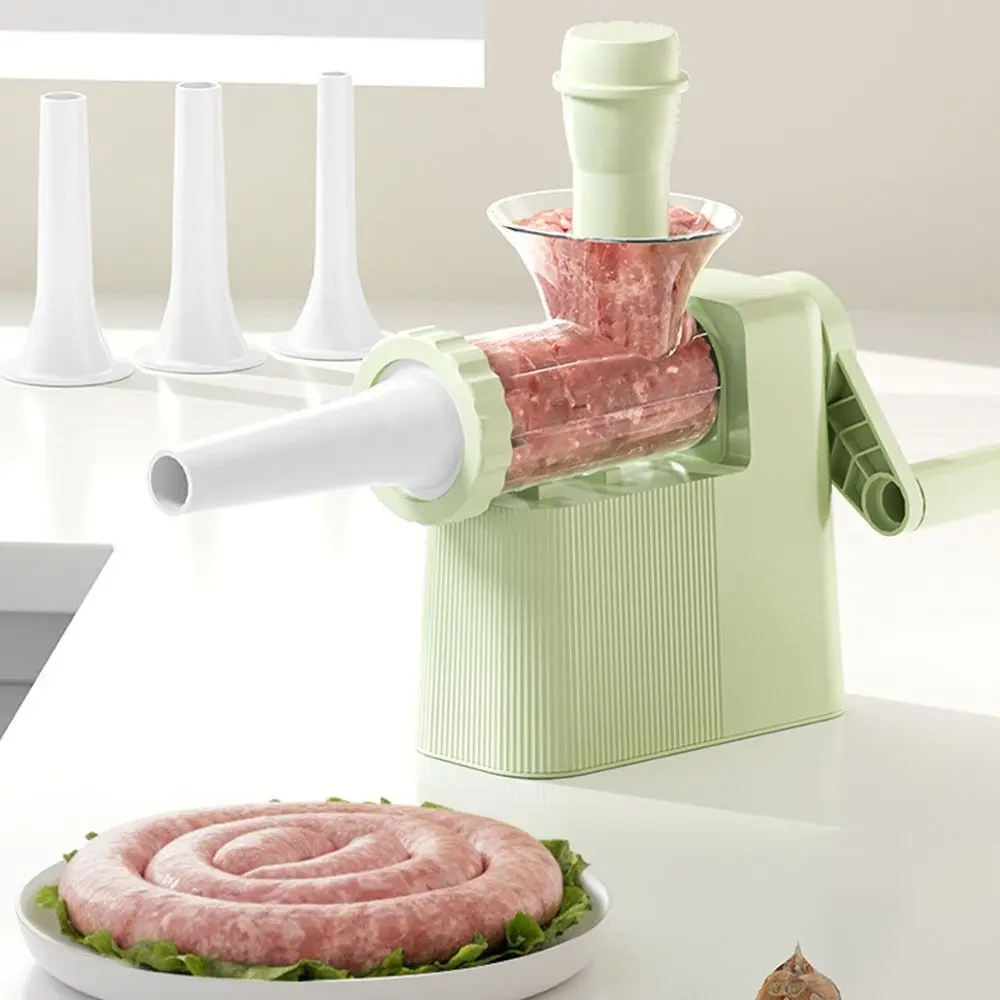 

With 4 Tubing Units Manual Sausage Stuffer Large Capacity Efficient Sausage Maker Plastic Homemade Meat Grinder Filling Maker