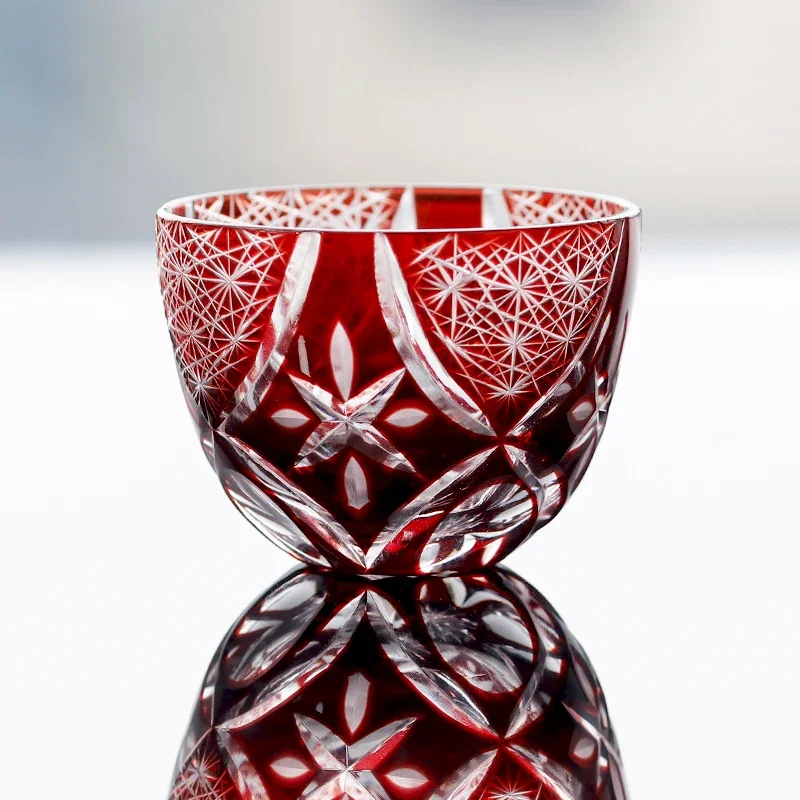 Japanese Style Hand Carved Crystal Glasses
