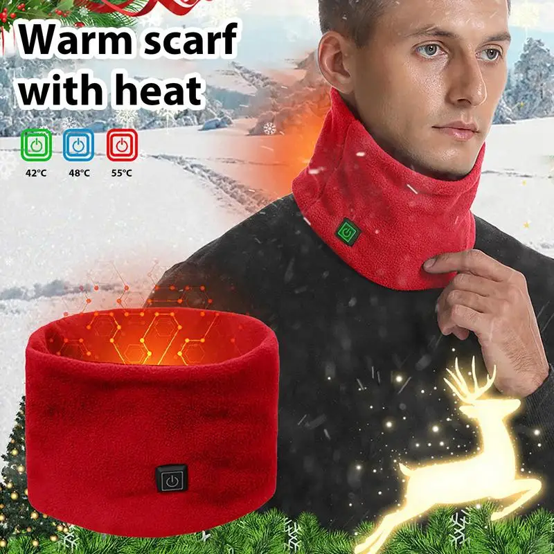 Rechargeable Heating Scarf Electric Neck Warmer Scarf Three-Speed Temperature Control Winter Heated Scarf For Fishing