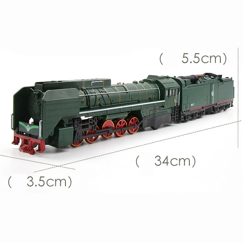 BAAA-Steam Train Locomotive Alloy Model Toy Cars Pull Back Sound Light Model Toys for Children