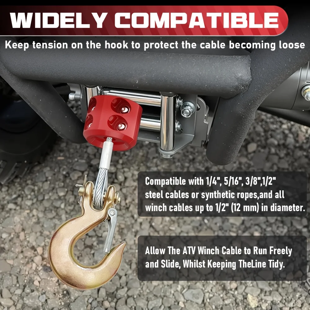 Universal Rubber Winch Cable Hook Stopper, Offroad Winch Rope Stopper, ATV UTV Car Winch Accessories