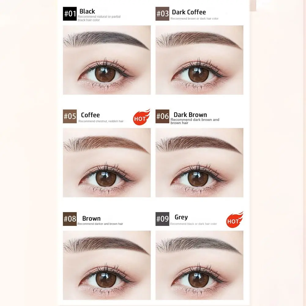 طويلة الأمد 6 ألوان قلم الحواجب 2 في 1 الدورية مقاوم للماء قلم الحواجب الطبيعي مزدوج رئيس العين جعل أداة عيون ماكياج #5