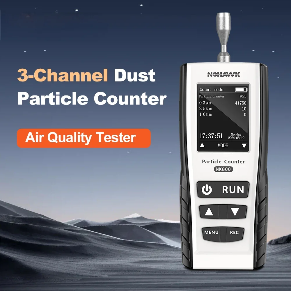 Contatore di particelle di polvere rilevatore PM2.5 PM10 Tester di concentrazione di polvere Tester di qualità dell'aria per camera bianca di classe 1000