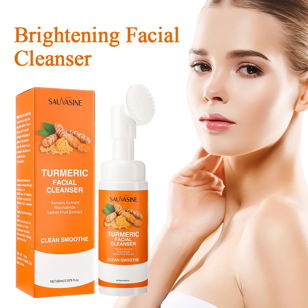 Turmeric Cleanser Dark Spot Remover Oil Control Facial Exfoliating Moisturizing Brightening Skin Care  Rejuvenation Wash Foam