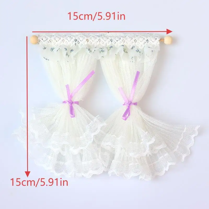1/12 tende in pizzo per casa delle bambole modello casa delle bambole camera da letto soggiorno decorazione accessori per mobili per casa delle bambole decorazione micro scena