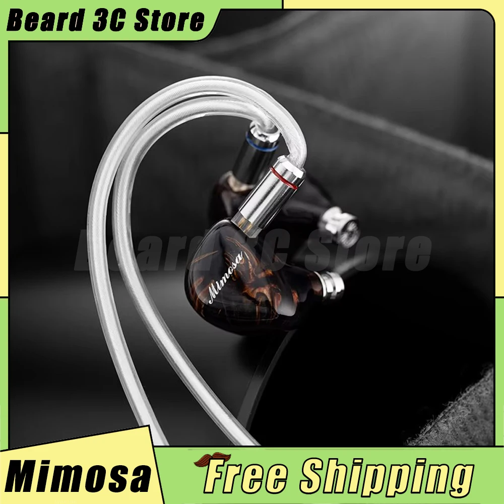 Kinera Celest QoA Mimosa Wired Earphone 10mm Dynamic In-ear Earbuds 3D Printed Resin Earphone Shell For Music Lover Custom Gifts