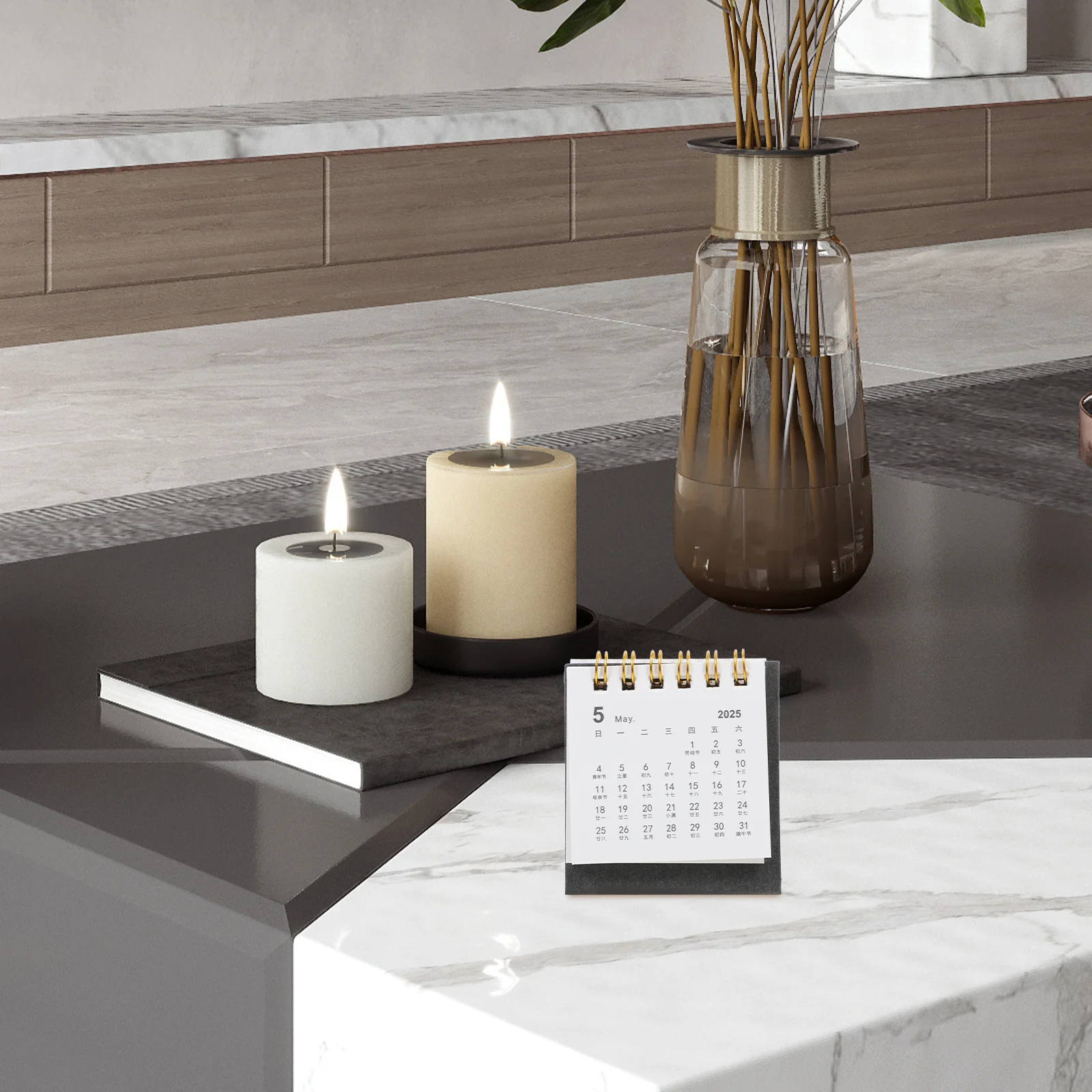 

Mini Desk 2024-2025 Small Desktop For Office Home Decor Standing Calendar Daily Use Note Flip Calendar Office Supplies