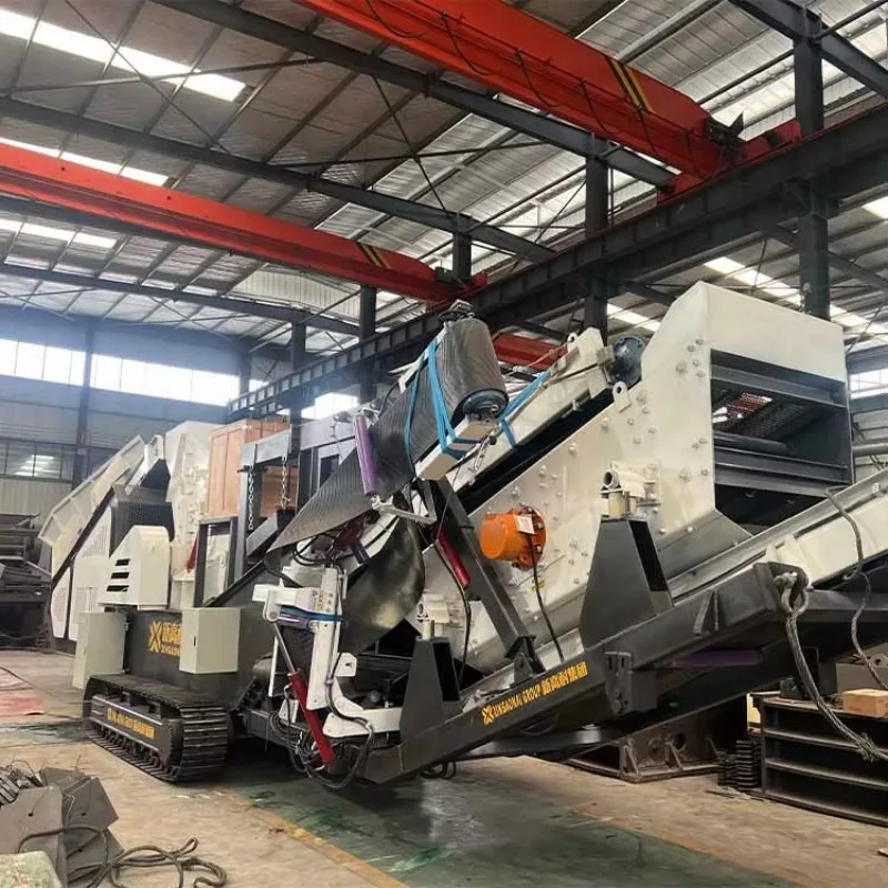CustomizeMobile Stone Impact Crusher with Screen and Feeder Wheeled Mobile Quarry Impact Crusher for Crushing Pebble