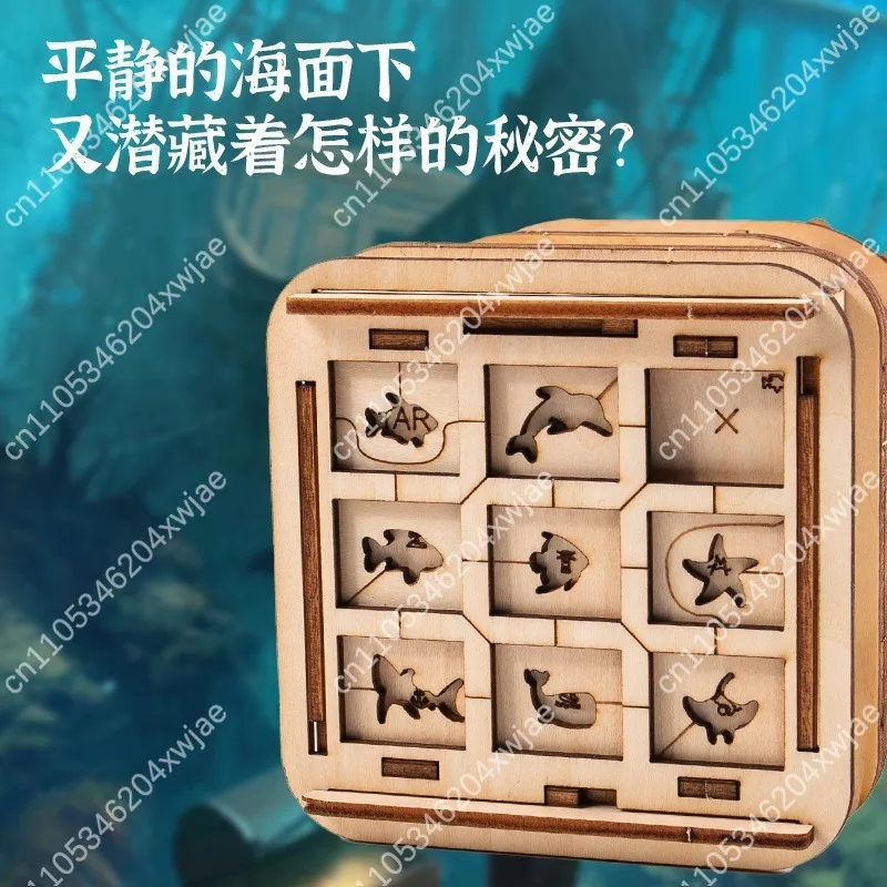 Davy Jones Secret Puzzle Box 3D Mechanical Assembly Box 10 Level Hard Brain Teaser Escape Decryption Toy
